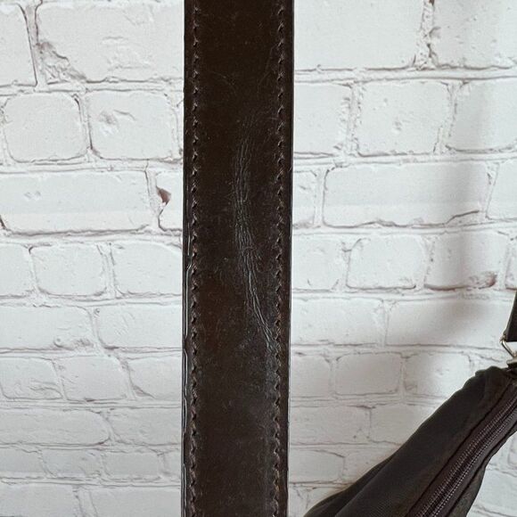 GUCCI pre-loved brown nylon fabric bamboo handbag Italy Vintage - Picture 9 of 14